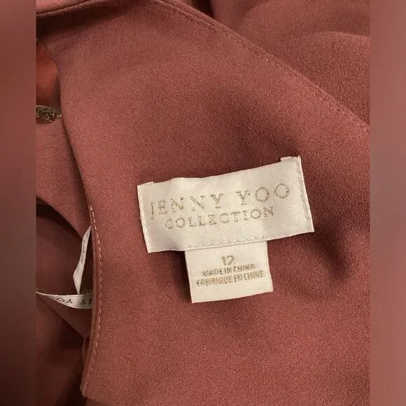 Jenny Woo Rust Brown Sleeveless V-Neck Maxi Dress Size 12 - Picture 9 of 14